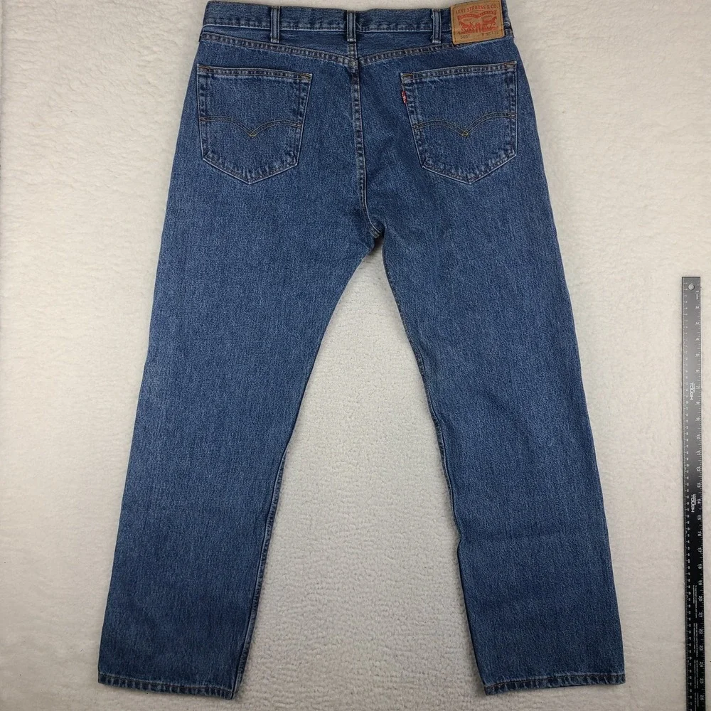 Levi's 505 Jeans Mens 38x32‎ Blue Regular Fit Straight Leg Medium Wash Denim